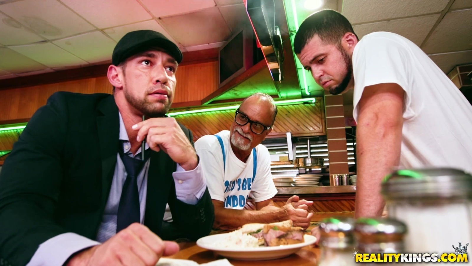 Naughty Brunette Sucks Thick Under Cafe Table