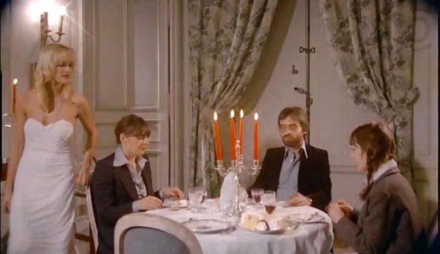 Posh blonde lady gives clothed quick blowjob