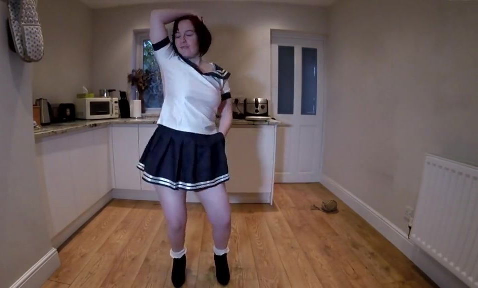 Sailor school uniform striptease