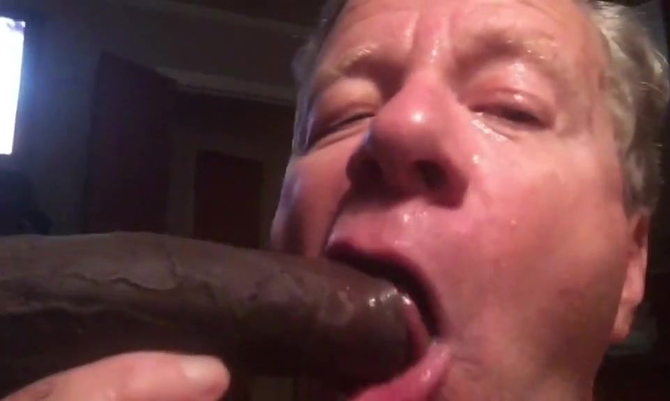 Fag sucks bbc black balls gets cum facial