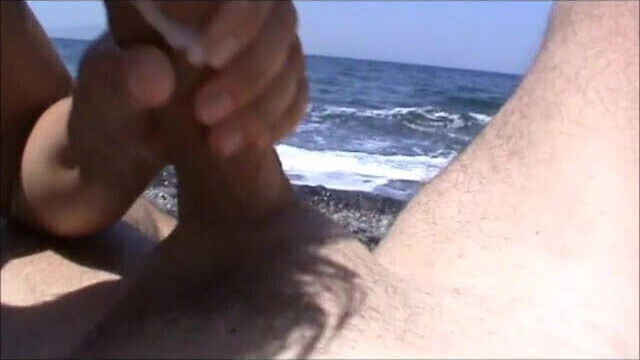 wife sucks on Greek beach