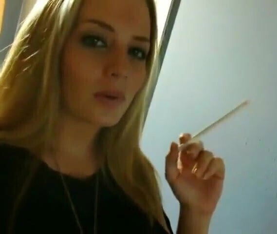 Sexy Blonde Smoking