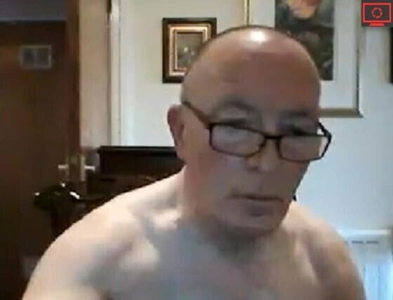 old man jerking off his big dick