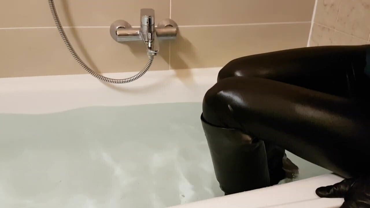 Versace heel leather boots soaking