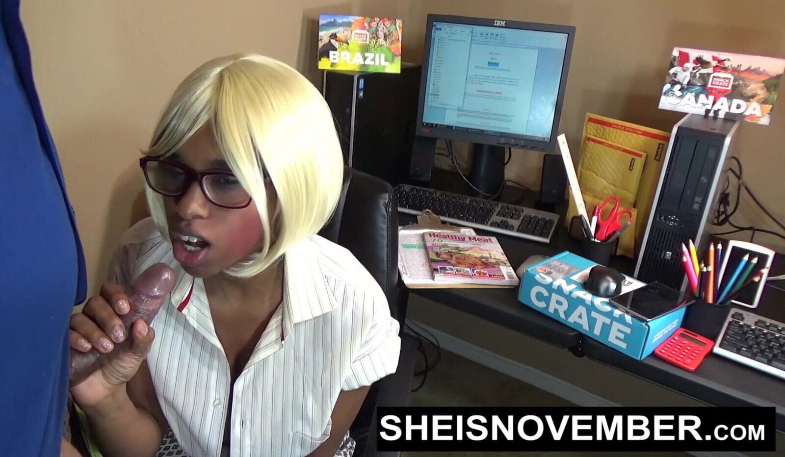 HD Hot Young Ebony Secretary Blowjob In Office Sheisnovember