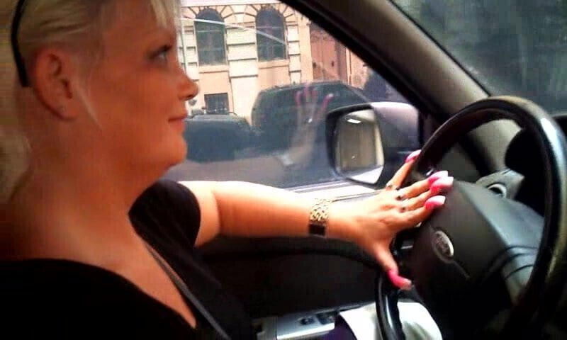 Gina drives with great Long Nails