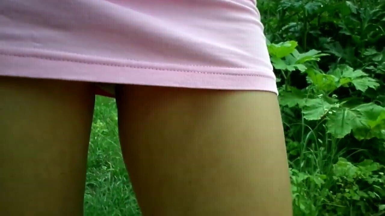 Very short dress, very hot, panties under the dress