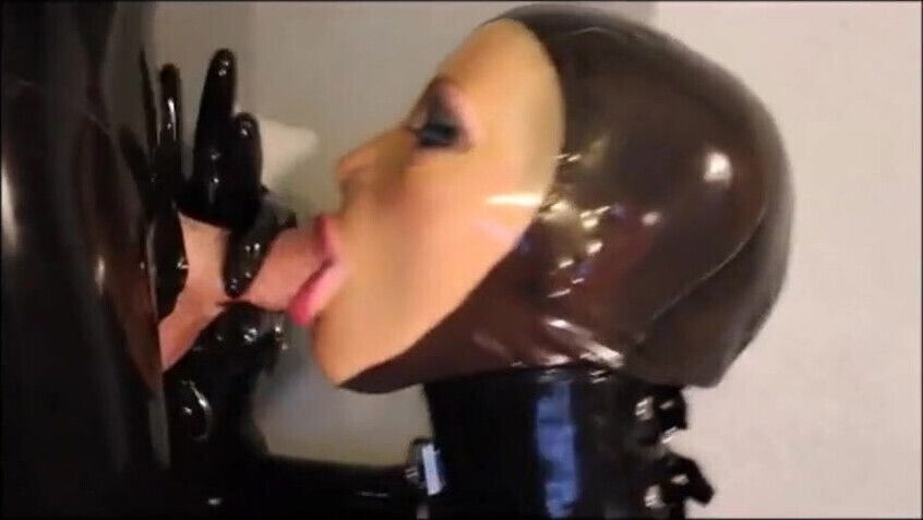 LATEX HOODED BLOWJOB