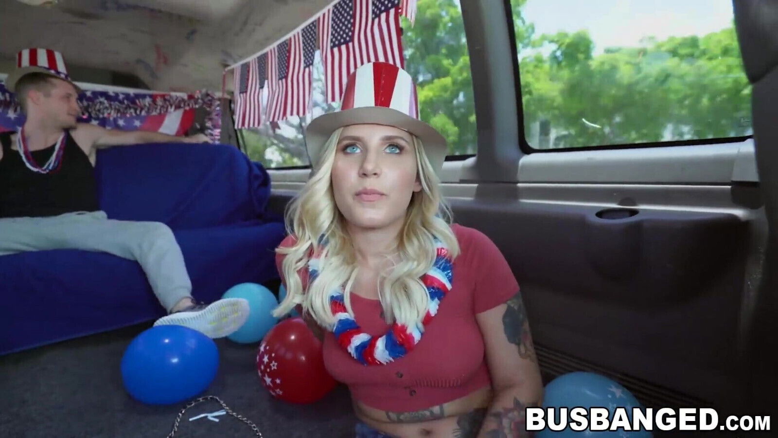 Inked amateur bimbo picked up to ride American cock 