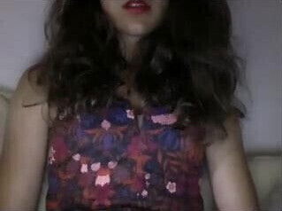 Sexy girl touchs her boobs and masturbates herself in Cam