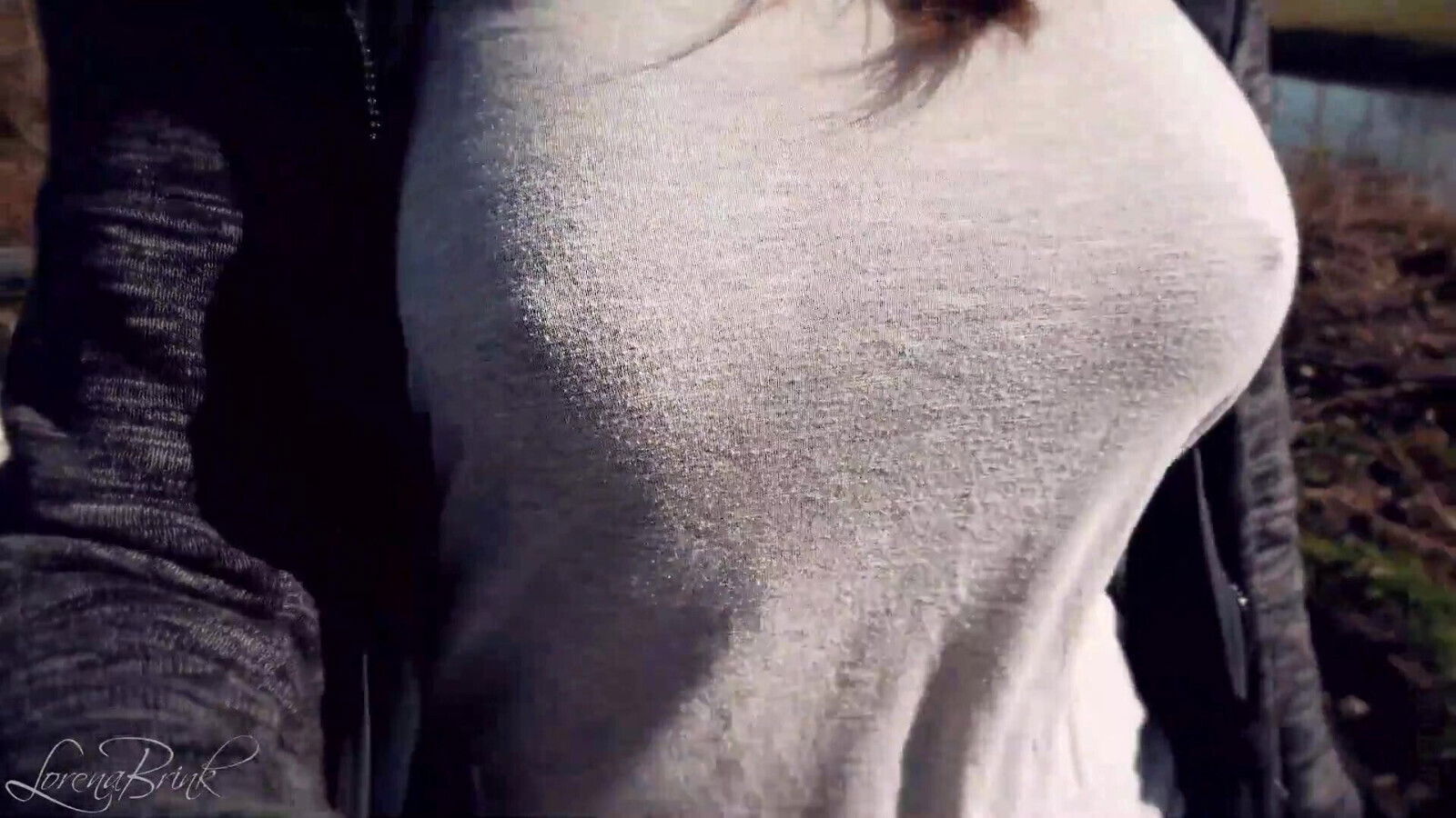 Bouncing Boobs Shirt While Walking