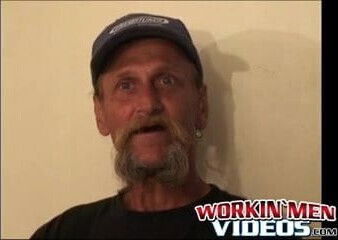 Bearded mature homo jerks dick comes hard