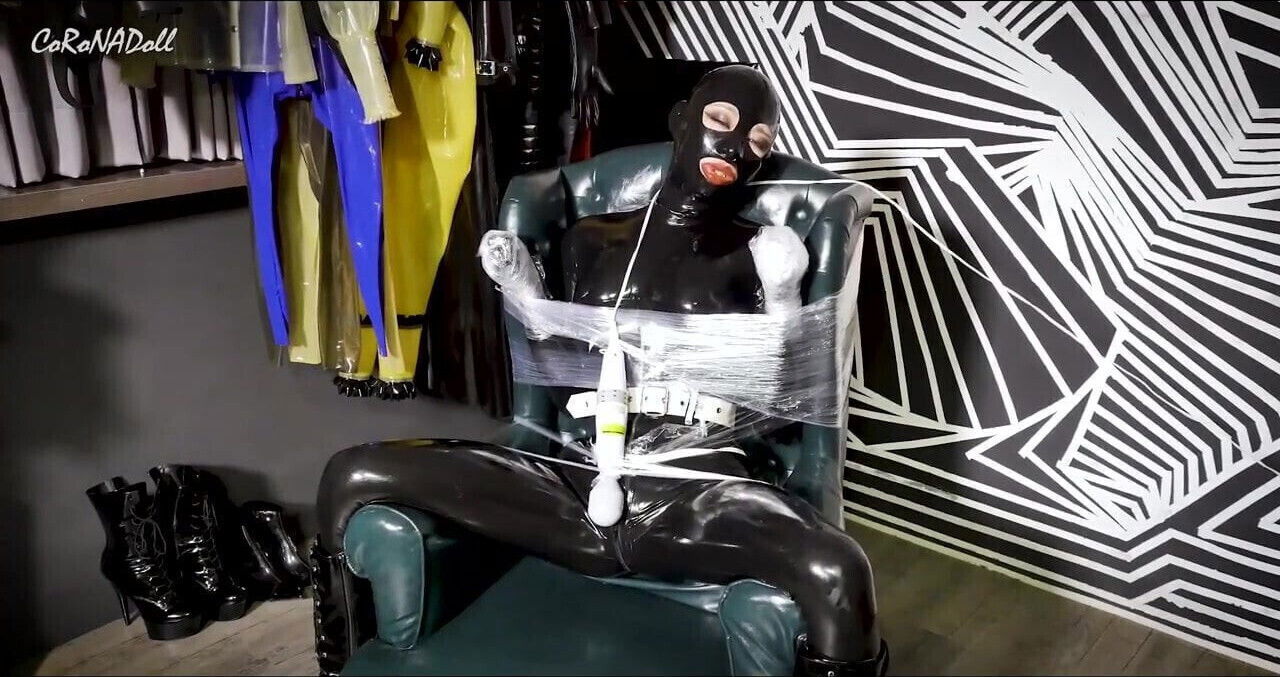 NA047-Latex bondage rubberdoll High Heel