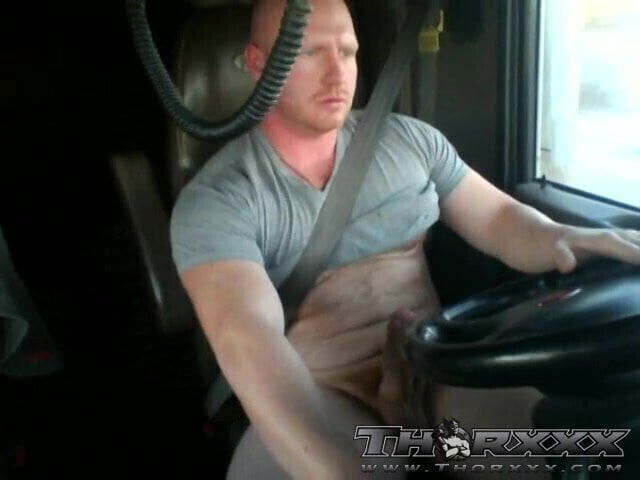 trucker jerking monsyer cock