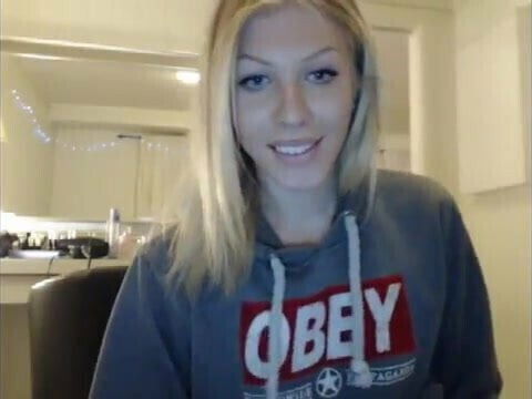 Cute Blonde Tranny Showing Feet and Cock