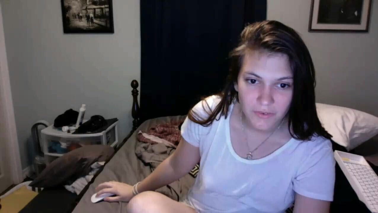 Sexy Brunette Hairjob and Striptease, Ponytail