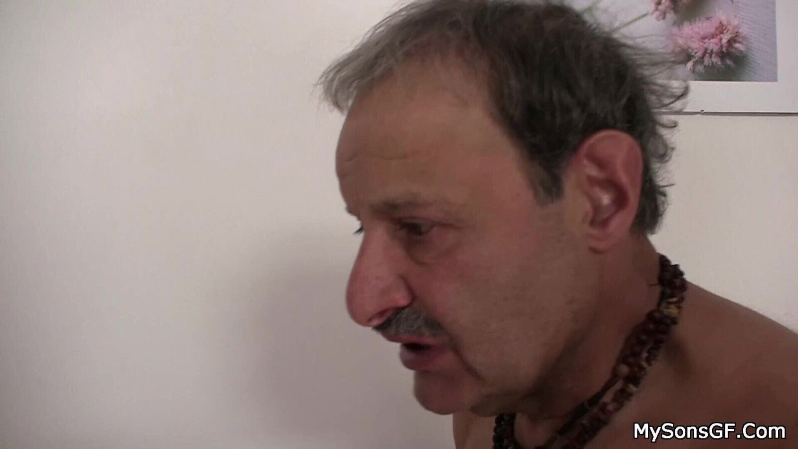 Old father licks and fucks his girlfriend's cunt