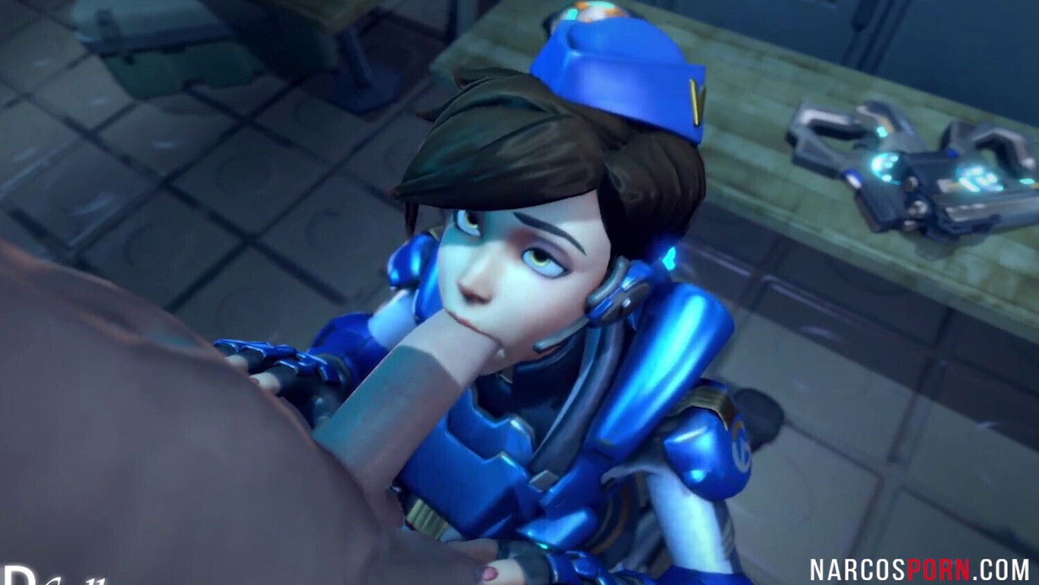 Naughty Tracer sucking fucking hard