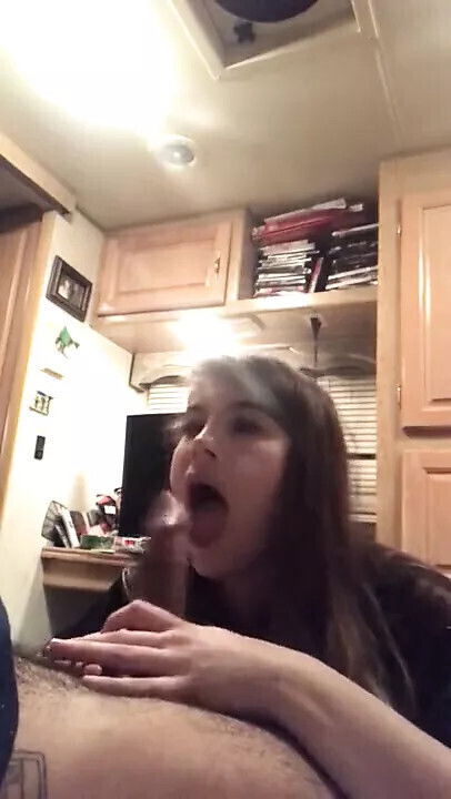 Beautiful White Girl gives head