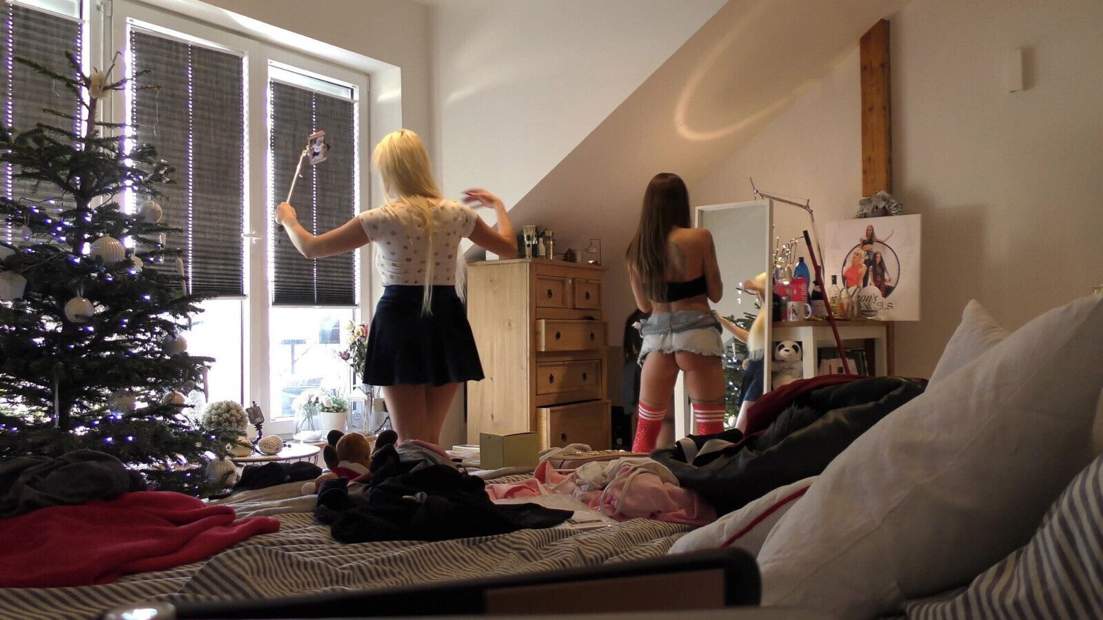 Leons Angels Through Yoga Pants Tiniest Teen Thongs