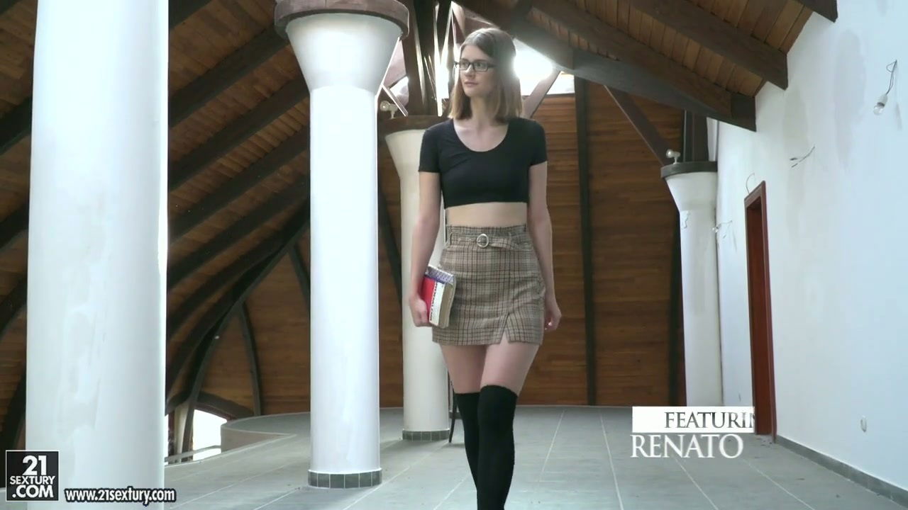 Nerdy with nice titties Lexy Gold analfucked various poses