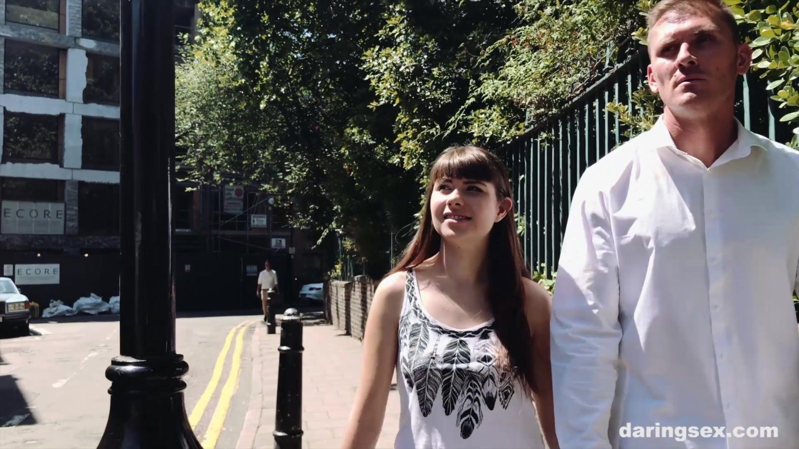 Petite redhead Latina Luna Riva rides outdoors until creampie