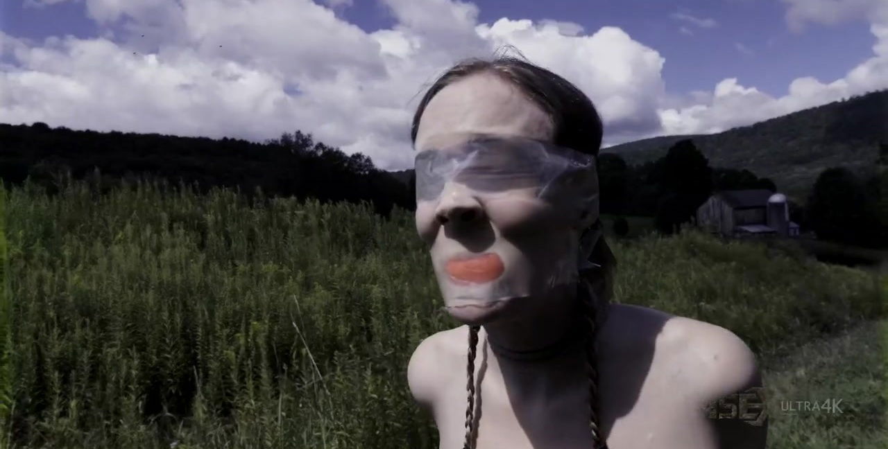 Ball gagged, tied tortured outdoors blonde whore Sierra Cirque