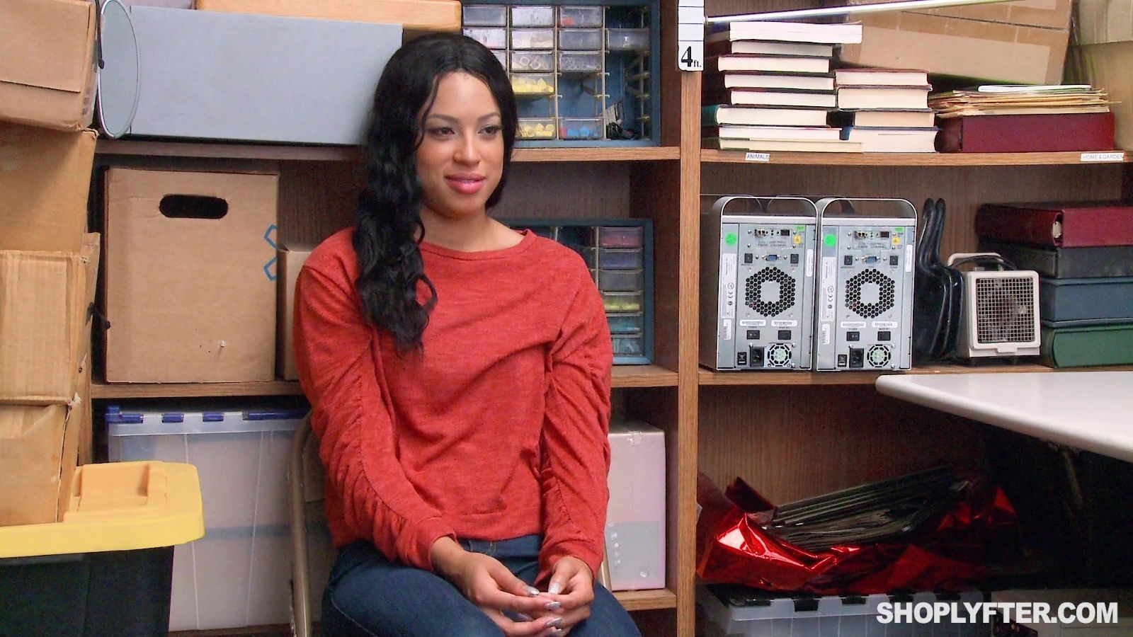 Caught teen Amethyst Banks gets pussy plowed security guard