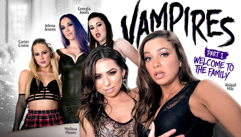 Carter Cruise & Melissa Moore & Abigail Mac & Jelena Jensen & Georgia Jones in VAMPIRES: Part 1: Welcome To The Family - GirlsWay