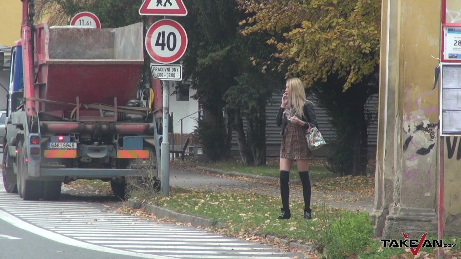 Long haired blonde MILF Karina pussy creampied