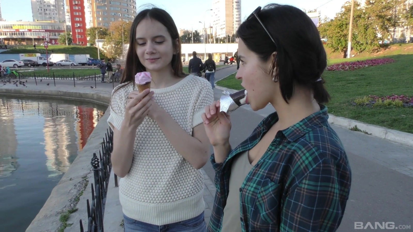 Lesbians Lucy stuff each others pussies with toys