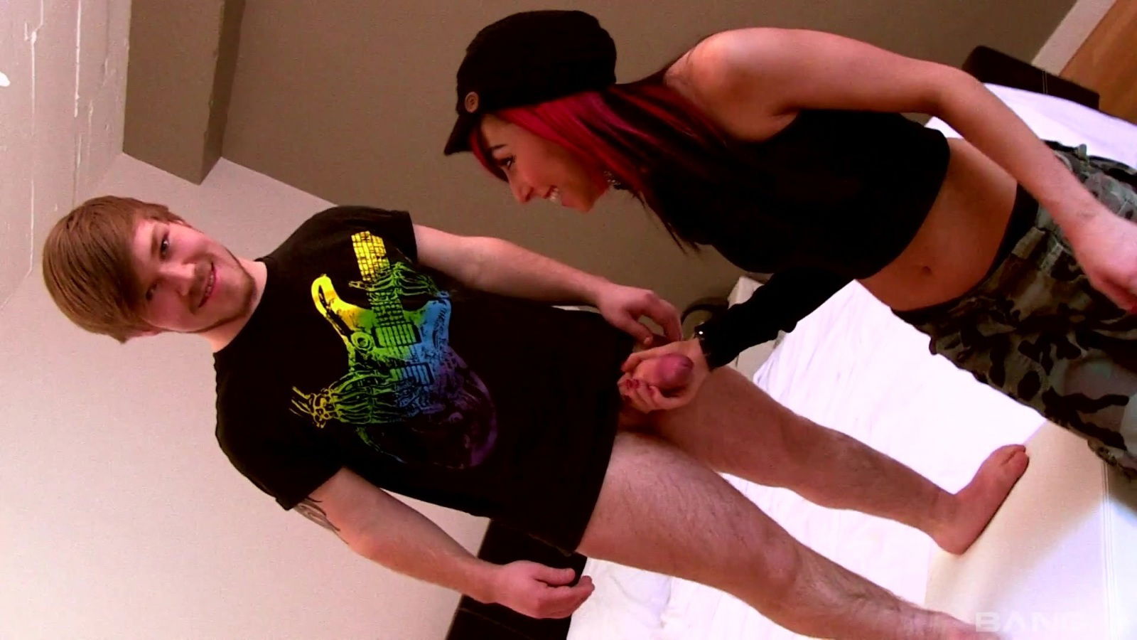 Redhead teen Sunny Spark bounces round