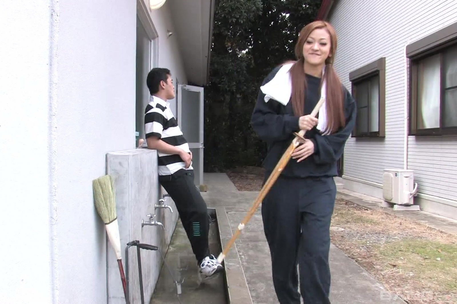 jAPANESE BRUNETTE TEEN An Umemiya sucks her friends cock