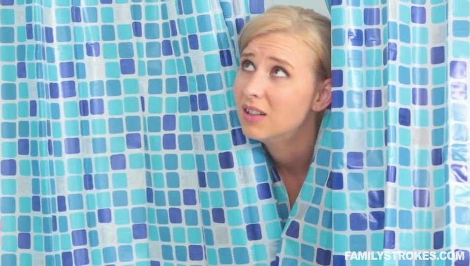 Blonde with swinging boobs Alice Chambers fucks hard bathroom