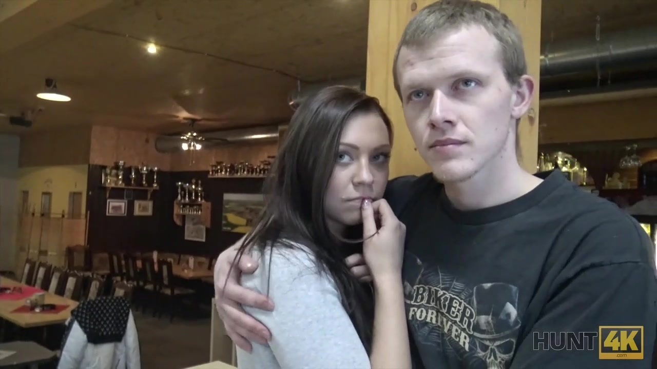 HUNT4K. Shy teenager copulates with man in bar while...