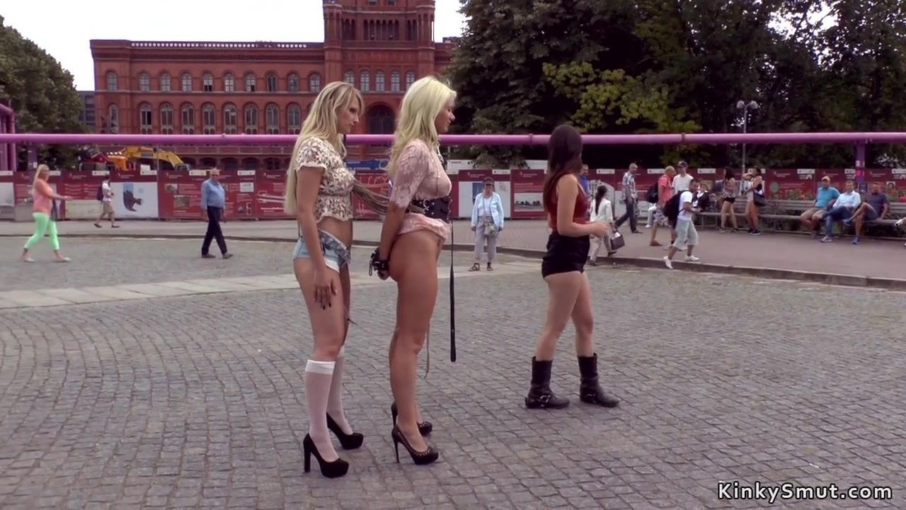 Blond Hair Euro slaves fuck getting laid public