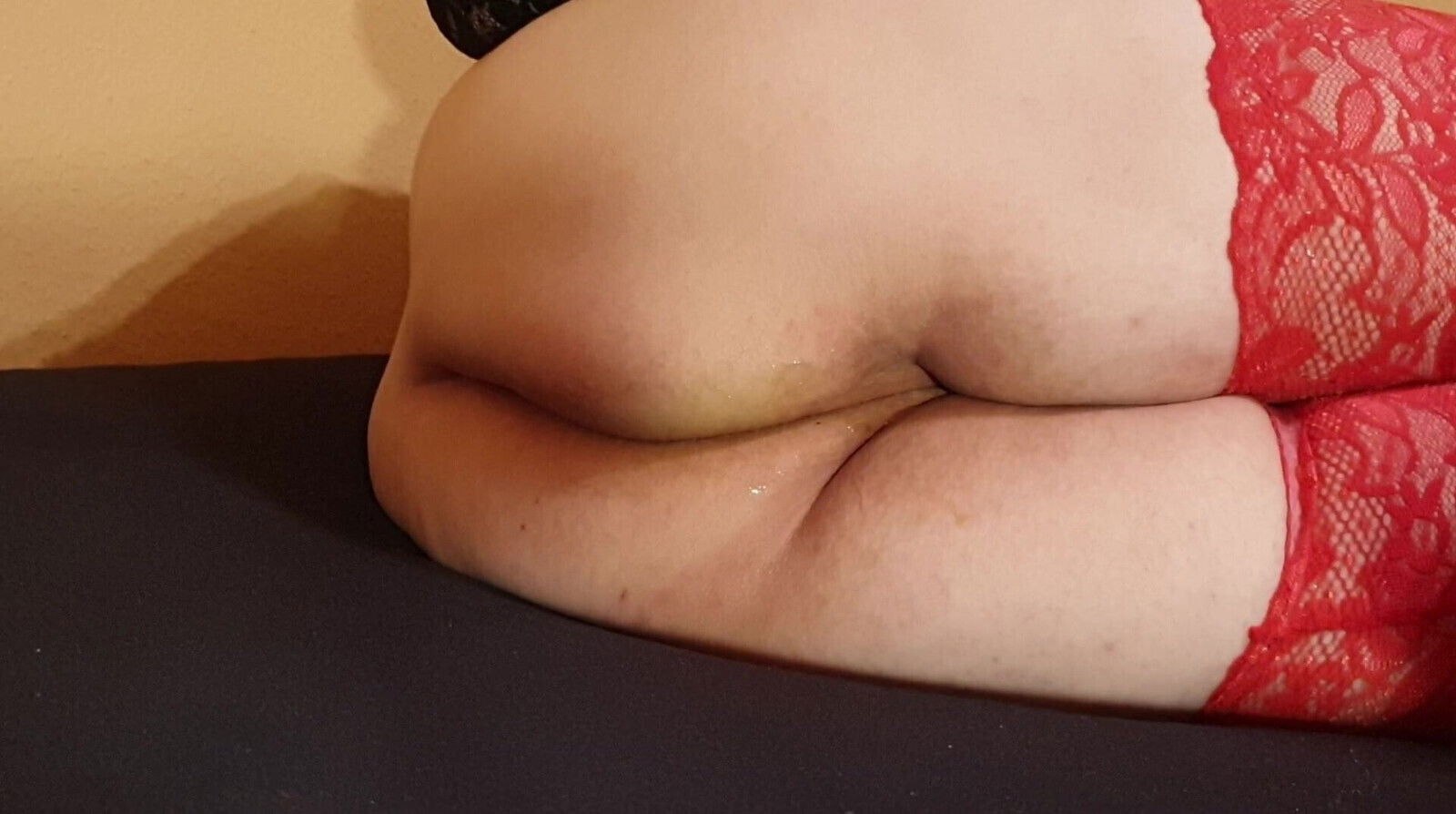 Red Nylons and Black Dildo 2