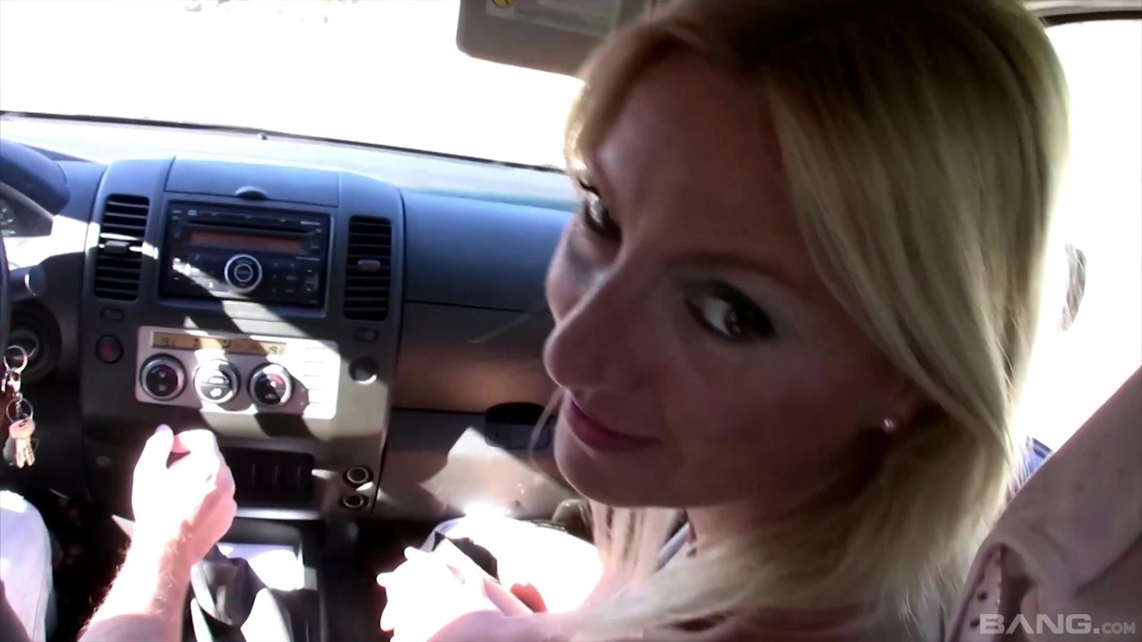 Mature blonde Michelle Soleil fucked and gets cum from a stranger