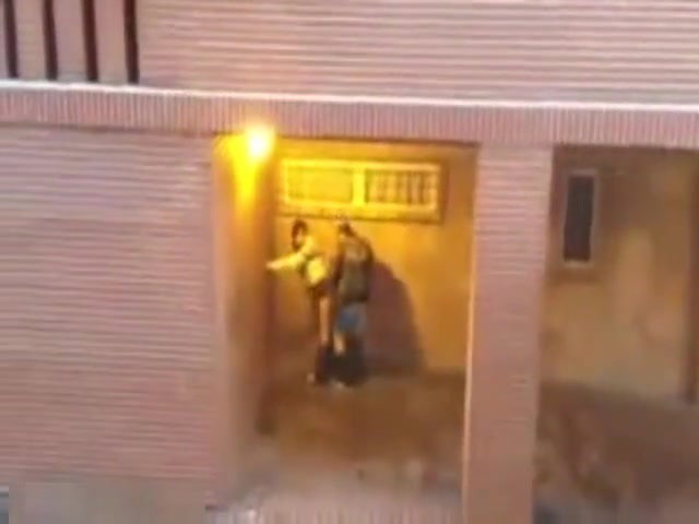 Spying on naughty couple fucking outdoors