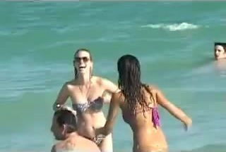 Jessica Alba - Purple Bikini Beach Voyeur
