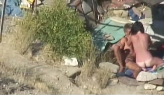 Nude couple banging beach