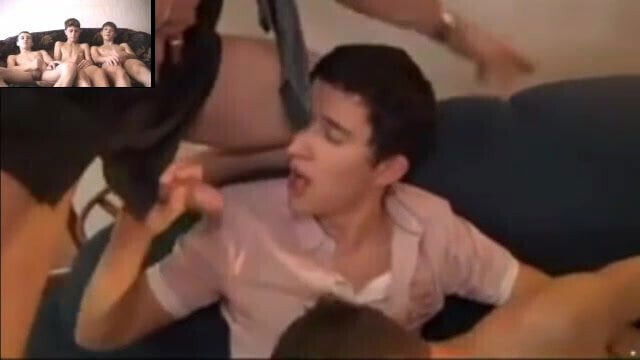 Three Straight Friends Watch Gay Porn