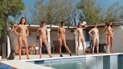 Lesbian russian girlfriends doing their group work naked