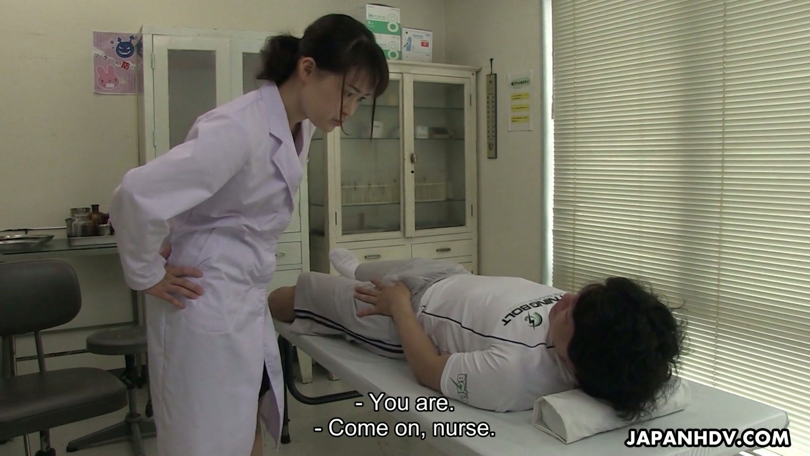 Kawaii nurse Sayaka Aishiro happy give good blowjob