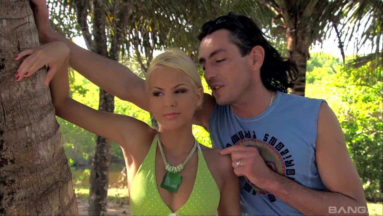 Boroka Bolls blows every inch of her friend's hard penis outside