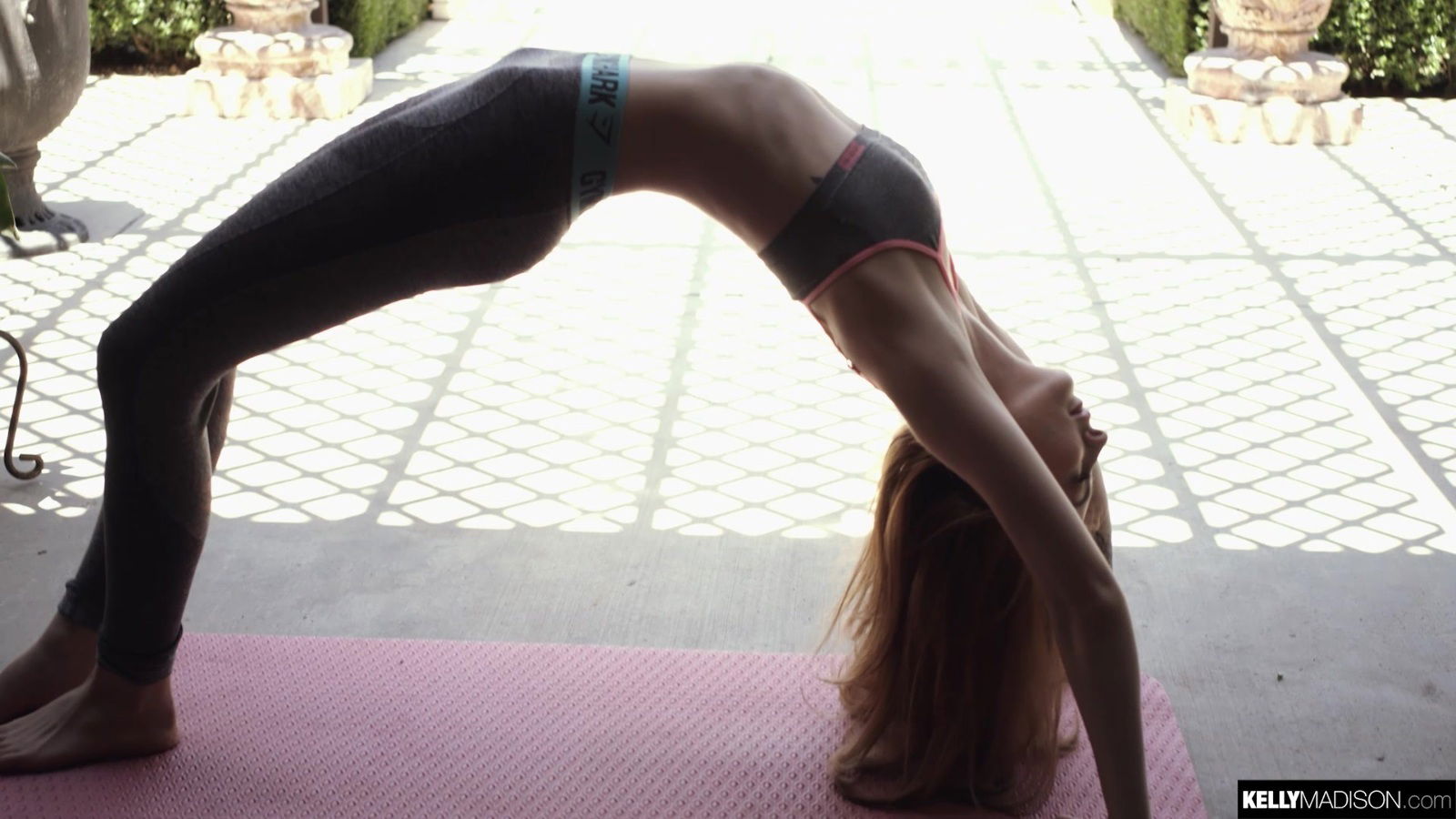 After yoga class Megan Winters please her friend's penis on the bed