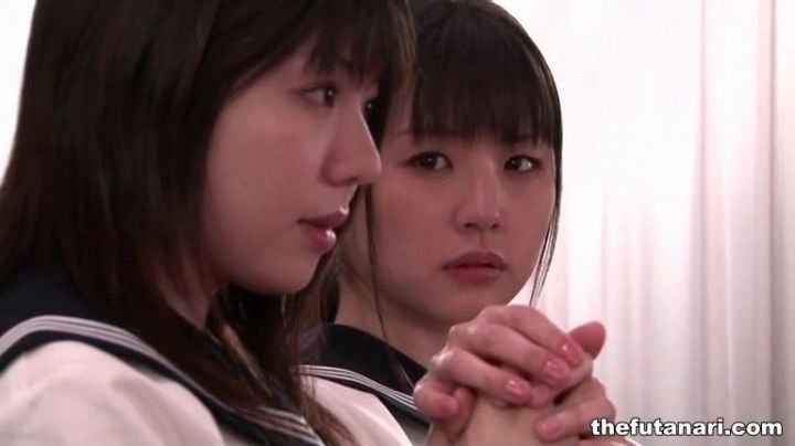 Cute Asian schoolgirls fool around church
