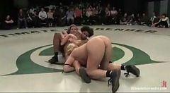 Tag team naked wrestling match
