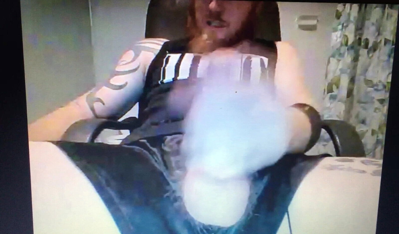 Straight ginger edging huge hung bulls nuts