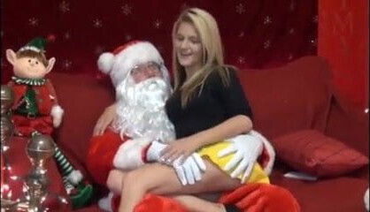 Hope sits on Santa's lap